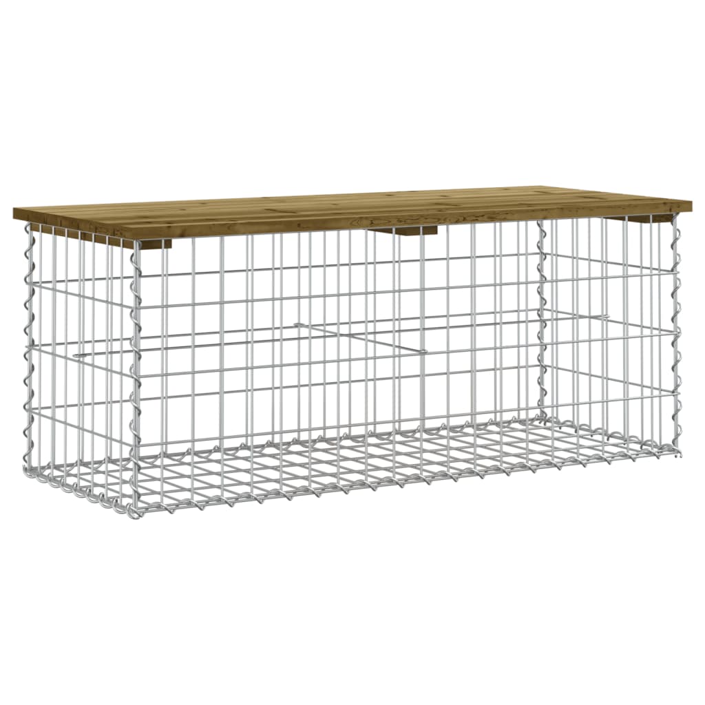 Zahradní lavice gabionový design 103 x 44 x 42 cm borové dřevo