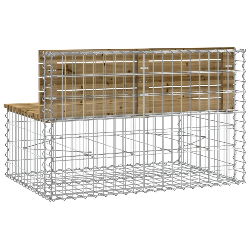 Zahradní lavice gabionový design 103 x 70 x 65 cm borové dřevo