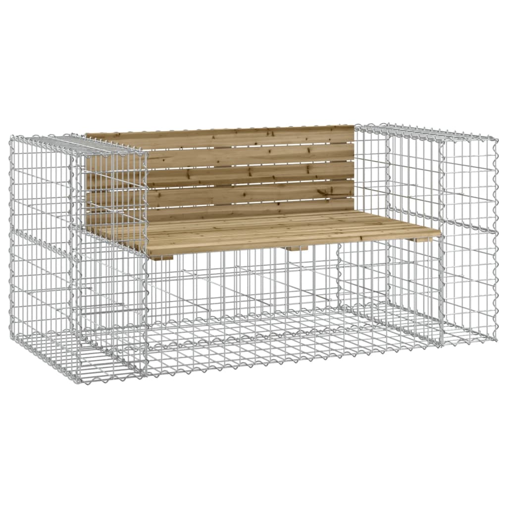 Zahradní lavice gabionový design 143x71x65,5 cm borové dřevo