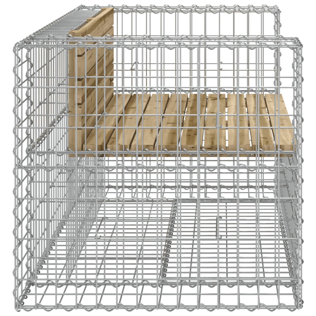 Zahradní lavice gabionový design 143x71x65,5 cm borové dřevo