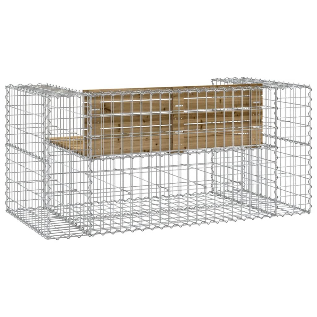 Zahradní lavice gabionový design 143x71x65,5 cm borové dřevo