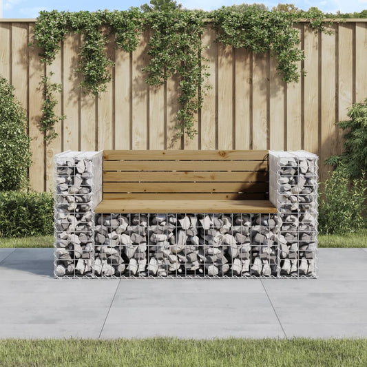 Zahradní lavice gabionový design 143x71x65,5 cm borové dřevo