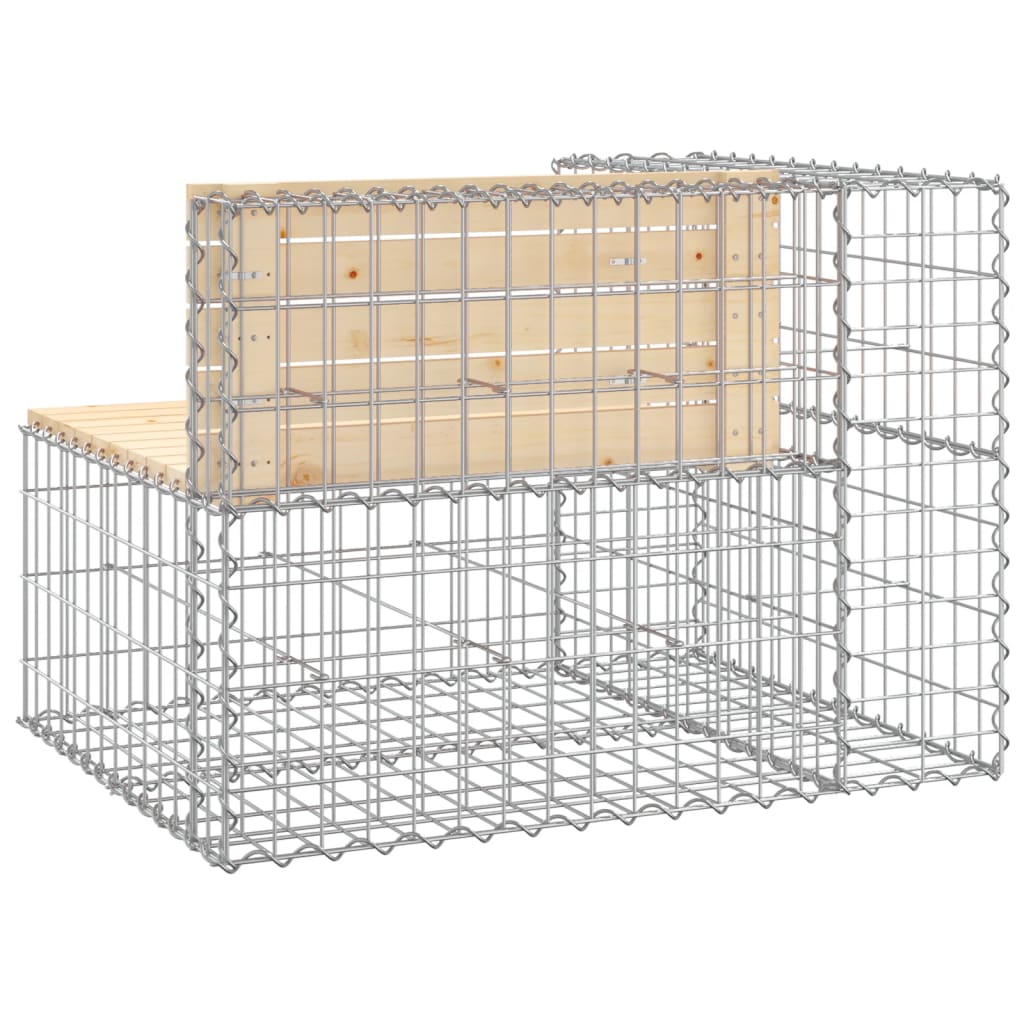 Zahradní lavice gabionový design 92x71x65,5 cm masivní borovice
