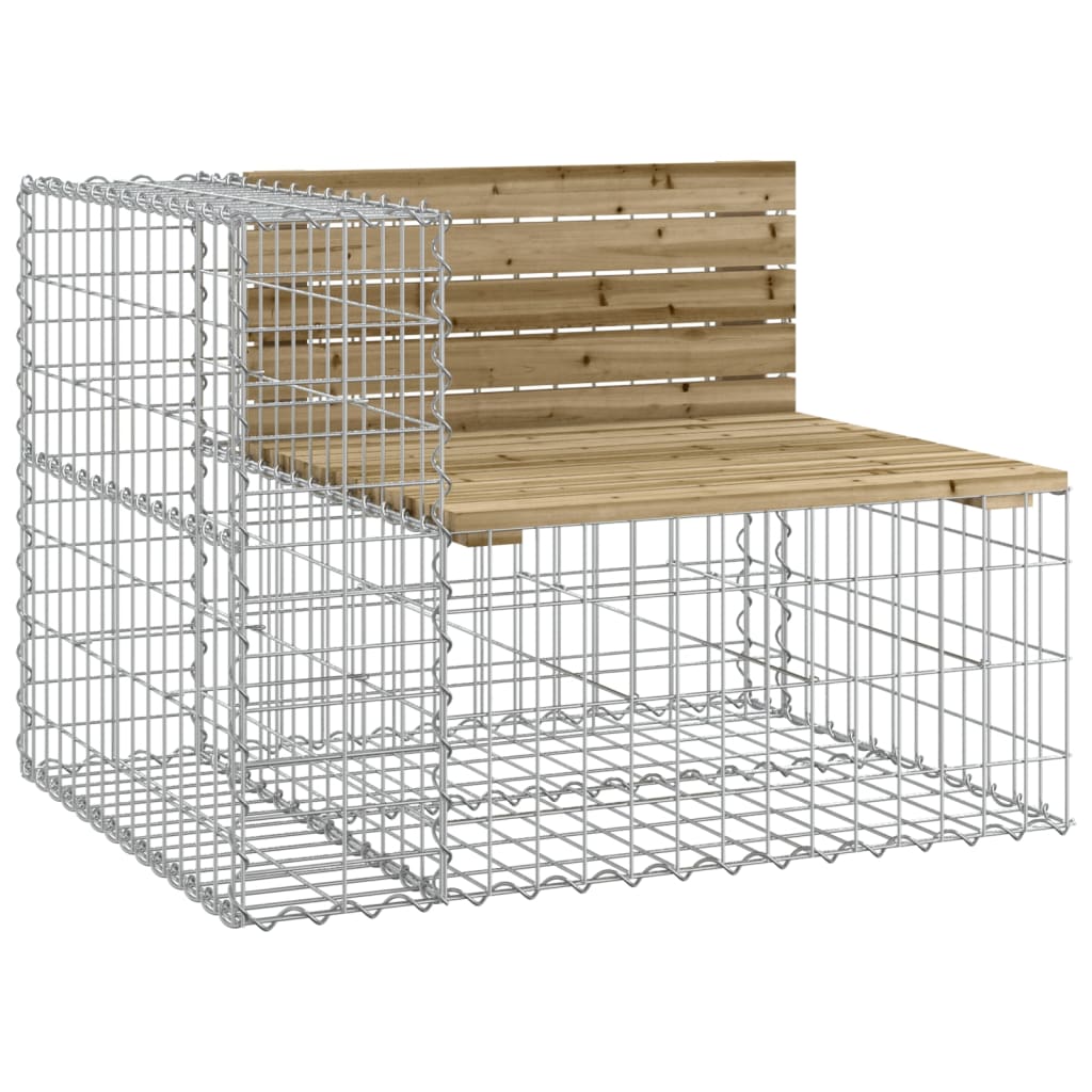 Zahradní lavice gabionový design 92 x 71 x 65,5 cm borové dřevo