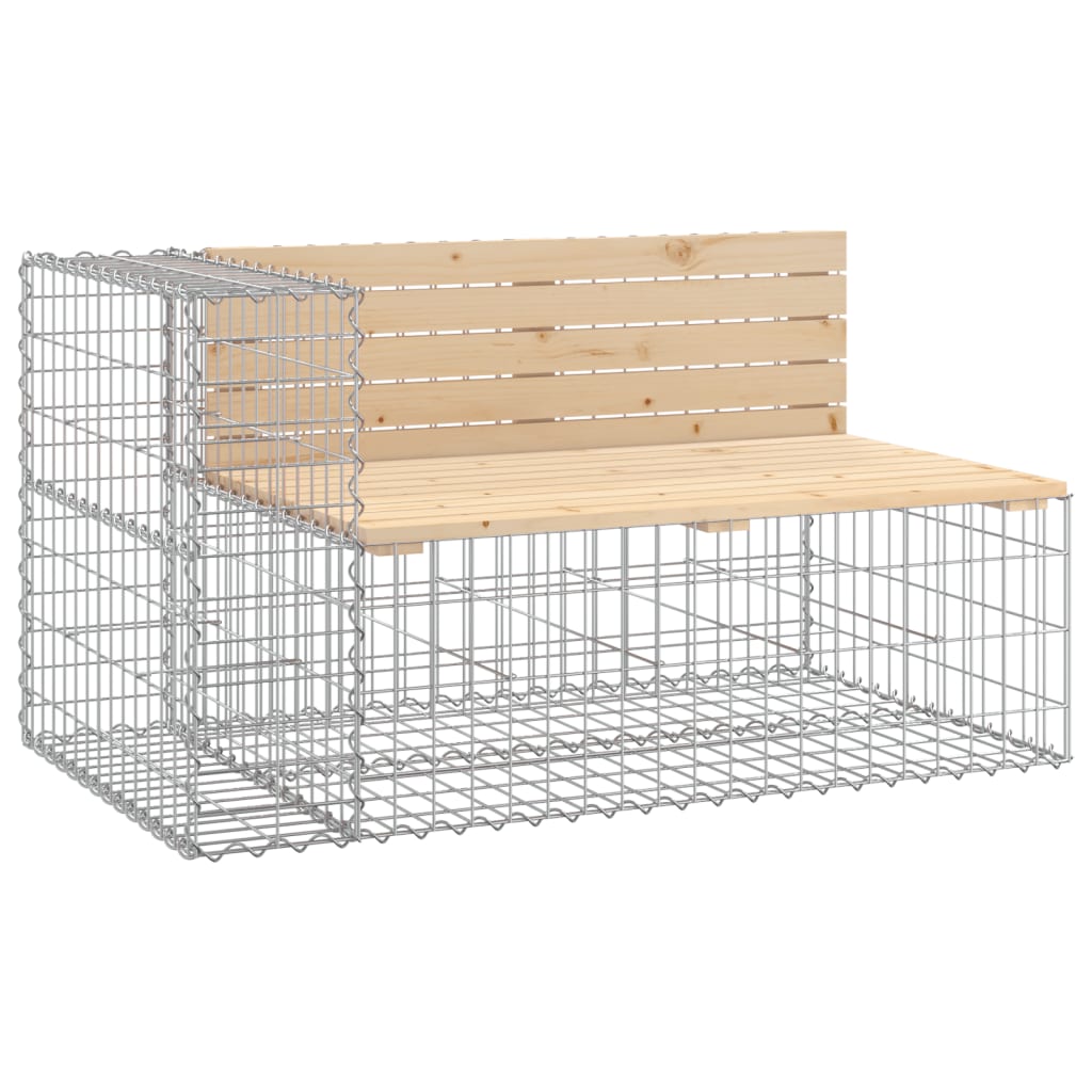 Zahradní lavice gabionový design 122x71x65,5cm masivní borovice