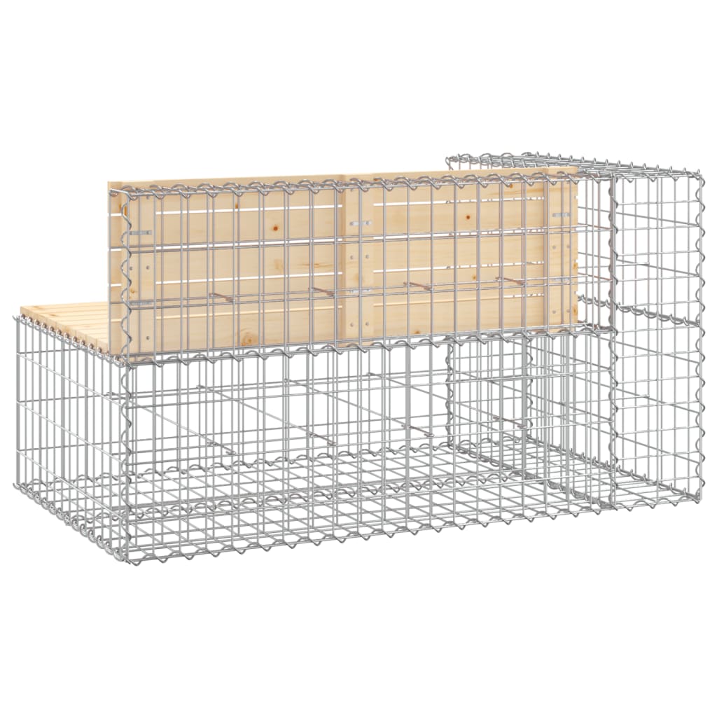 Zahradní lavice gabionový design 122x71x65,5cm masivní borovice