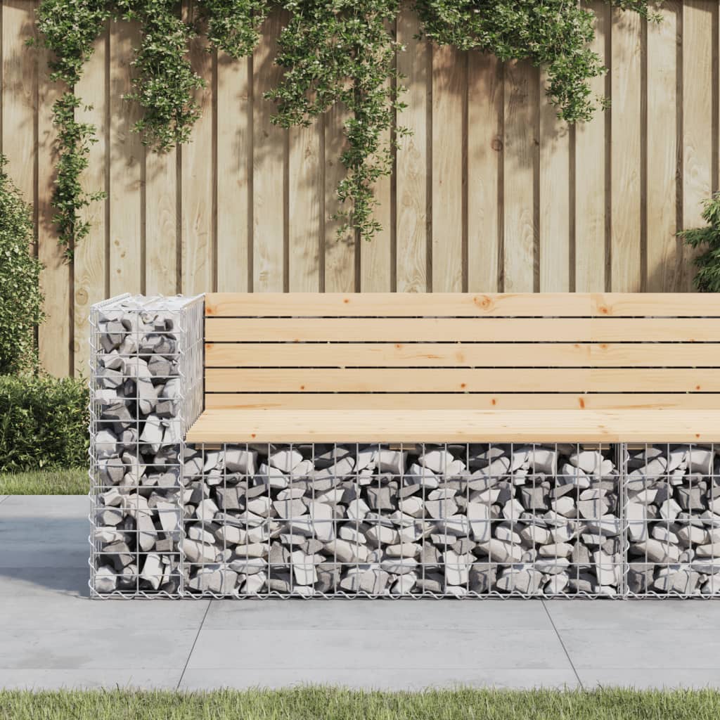 Zahradní lavice gabionový design 122x71x65,5cm masivní borovice