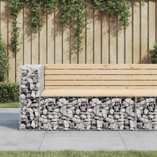 Zahradní lavice gabionový design 122x71x65,5cm masivní borovice