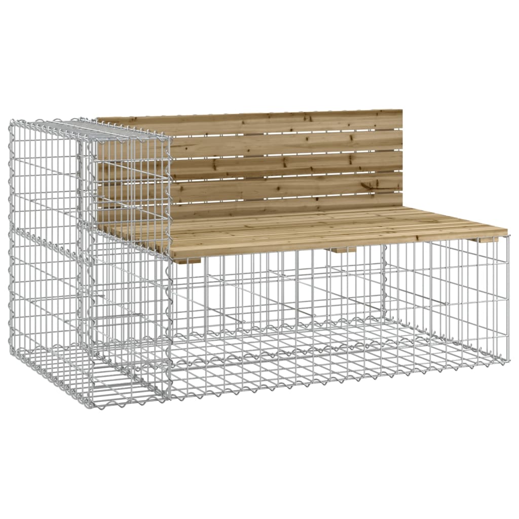 Zahradní lavice gabionový design 122x71x65,5 cm borové dřevo