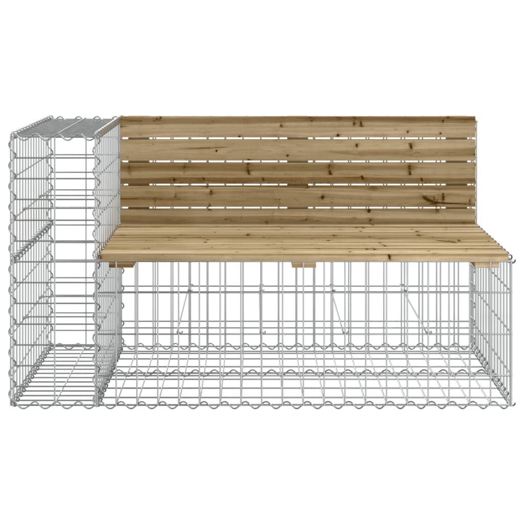 Zahradní lavice gabionový design 122x71x65,5 cm borové dřevo