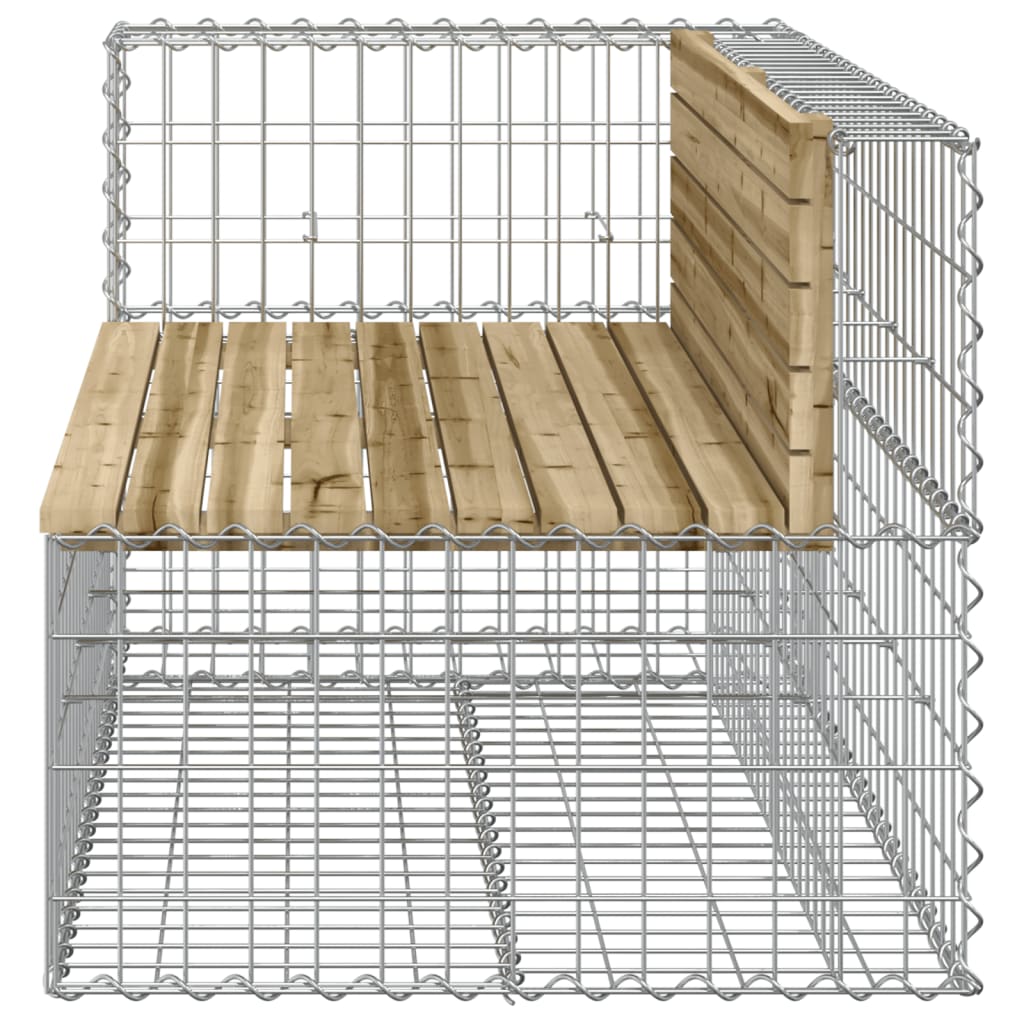Zahradní lavice gabionový design 122x71x65,5 cm borové dřevo