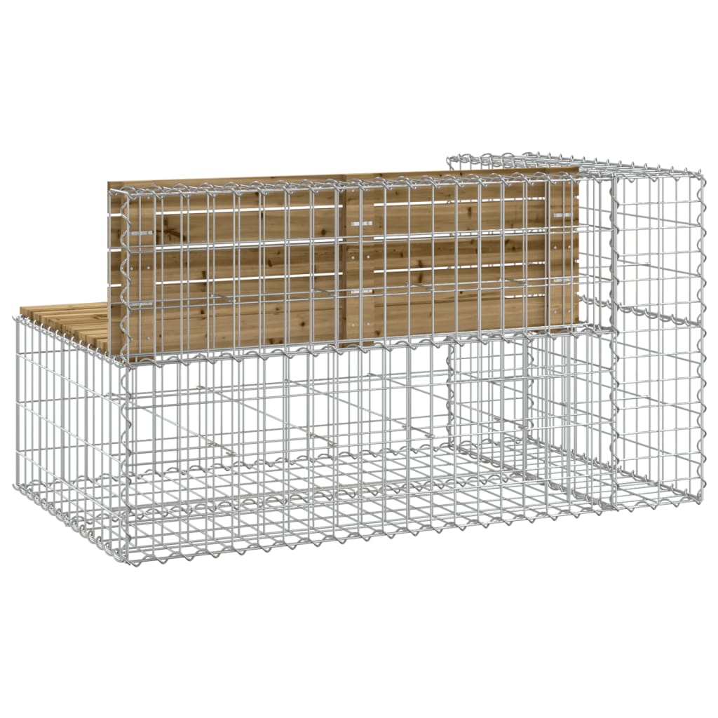Zahradní lavice gabionový design 122x71x65,5 cm borové dřevo