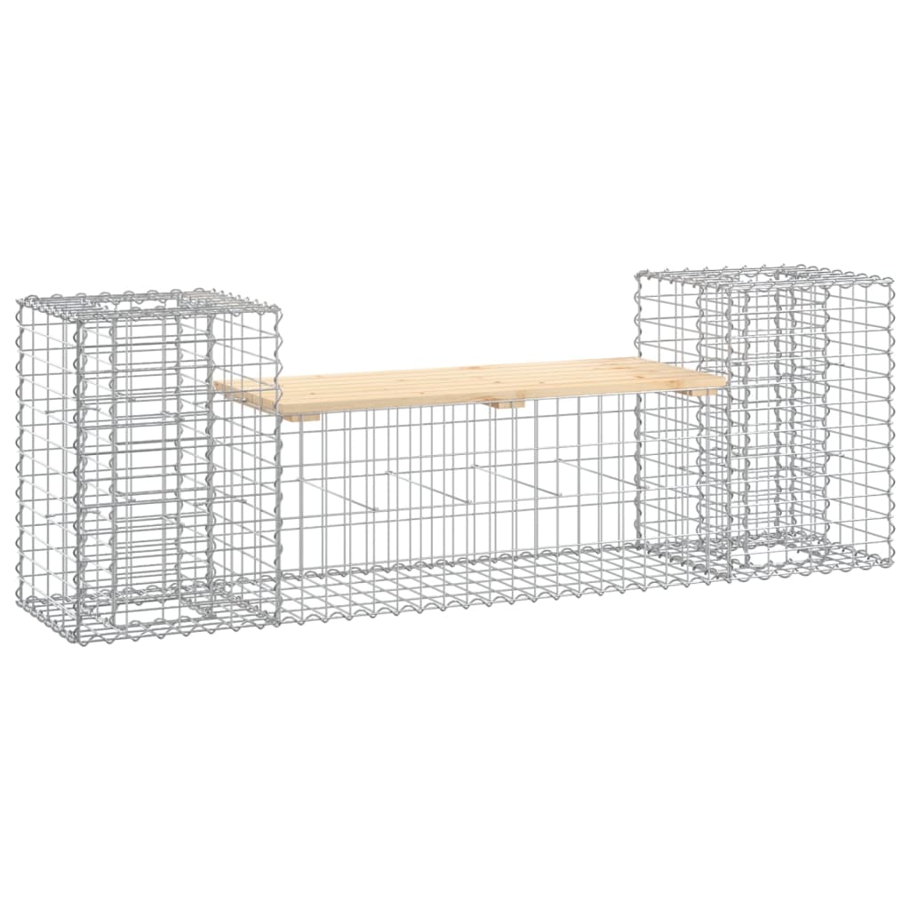 Zahradní lavice gabionový design 183x41x60,5cm masivní borovice