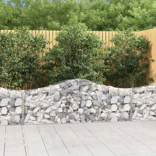 Klenuté gabionové koše 4 ks 200x30x60/80 cm pozinkované železo