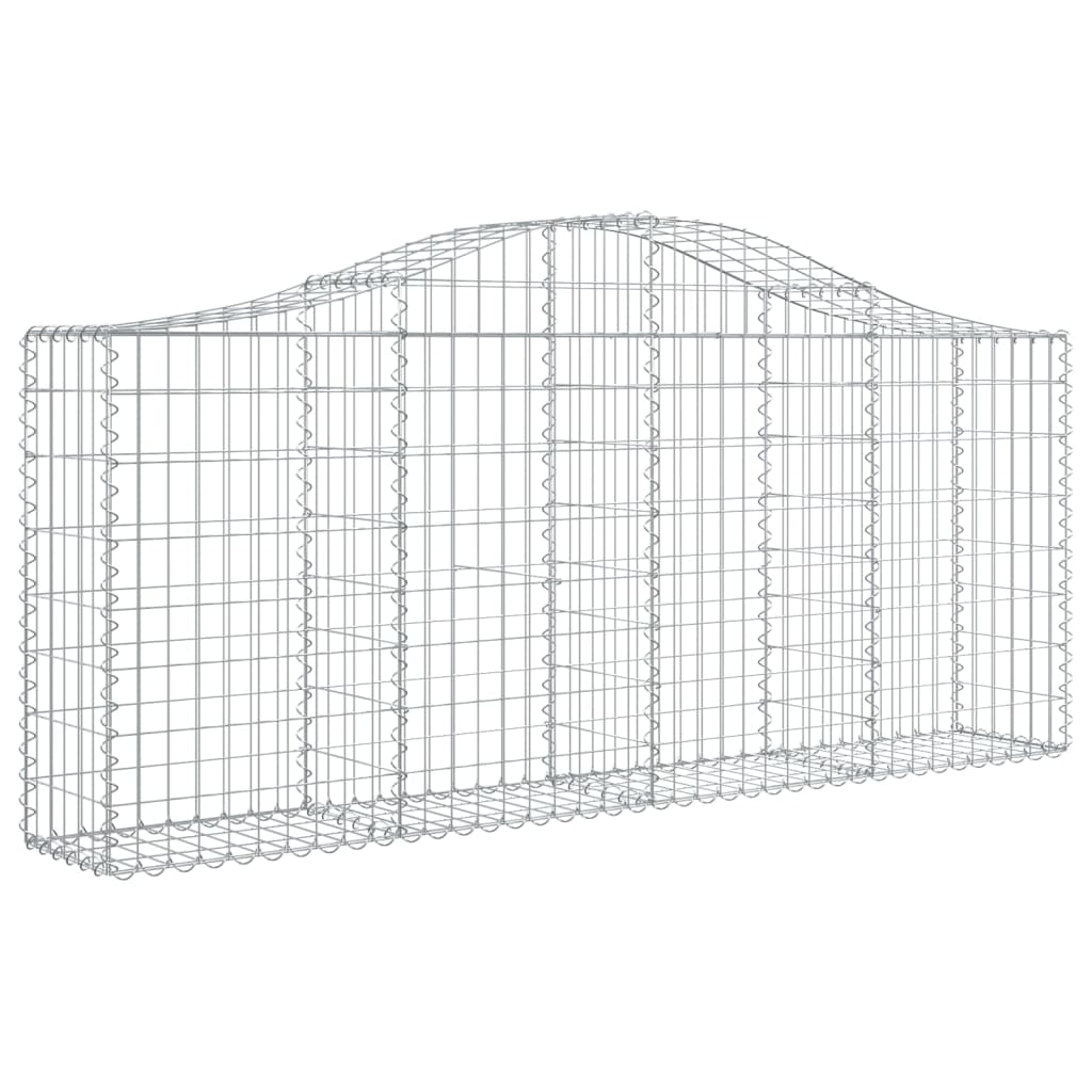Klenuté gabionové koše 3 ks 200x30x80/100 cm pozinkované železo