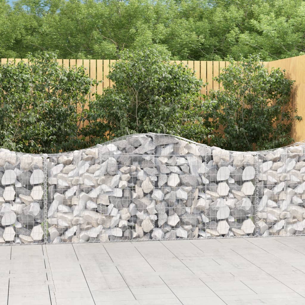 Klenuté gabionové koše 3 ks 200x30x80/100 cm pozinkované železo
