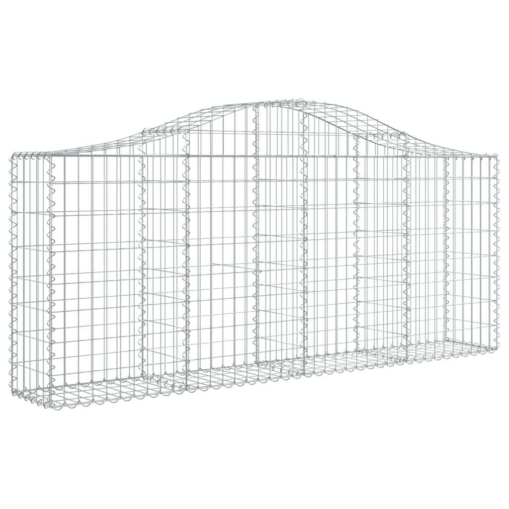 Klenuté gabionové koše 8 ks 200x30x80/100 cm pozinkované železo