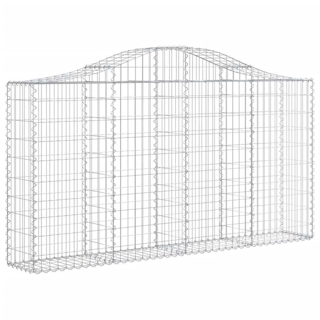 Klenuté gabionové koše 4 ks 200x30x100/120cm pozinkované železo