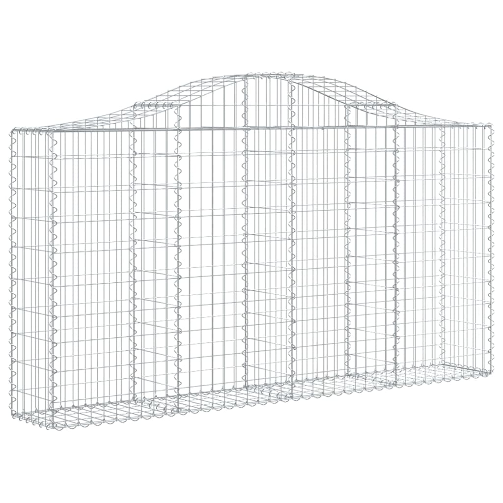 Klenuté gabionové koše 6 ks 200x30x100/120cm pozinkované železo