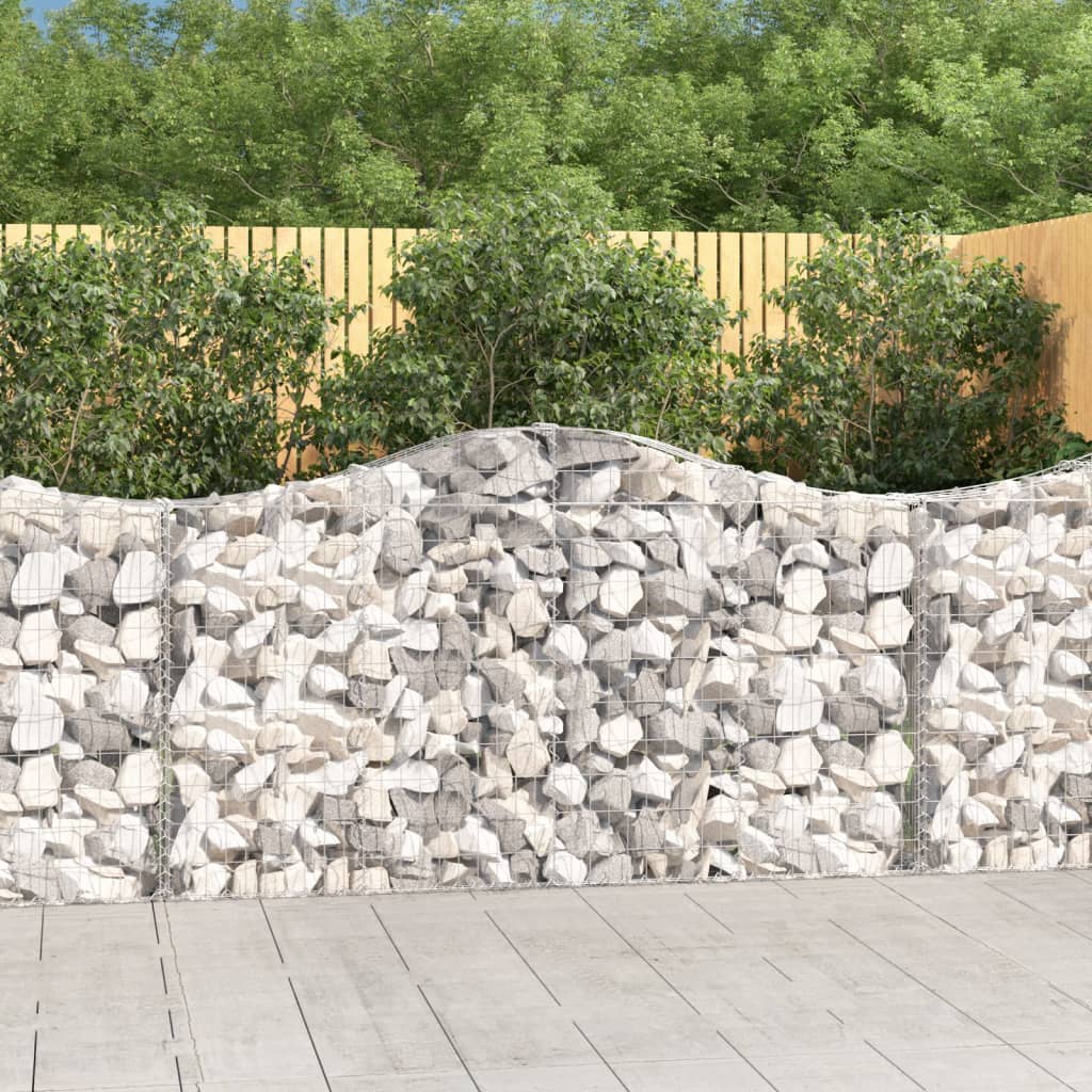 Klenuté gabionové koše 6 ks 200x30x100/120cm pozinkované železo