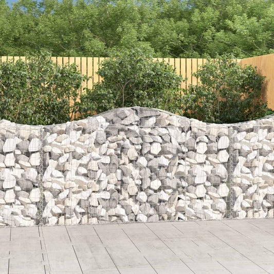 Klenuté gabionové koše 6 ks 200x30x100/120cm pozinkované železo