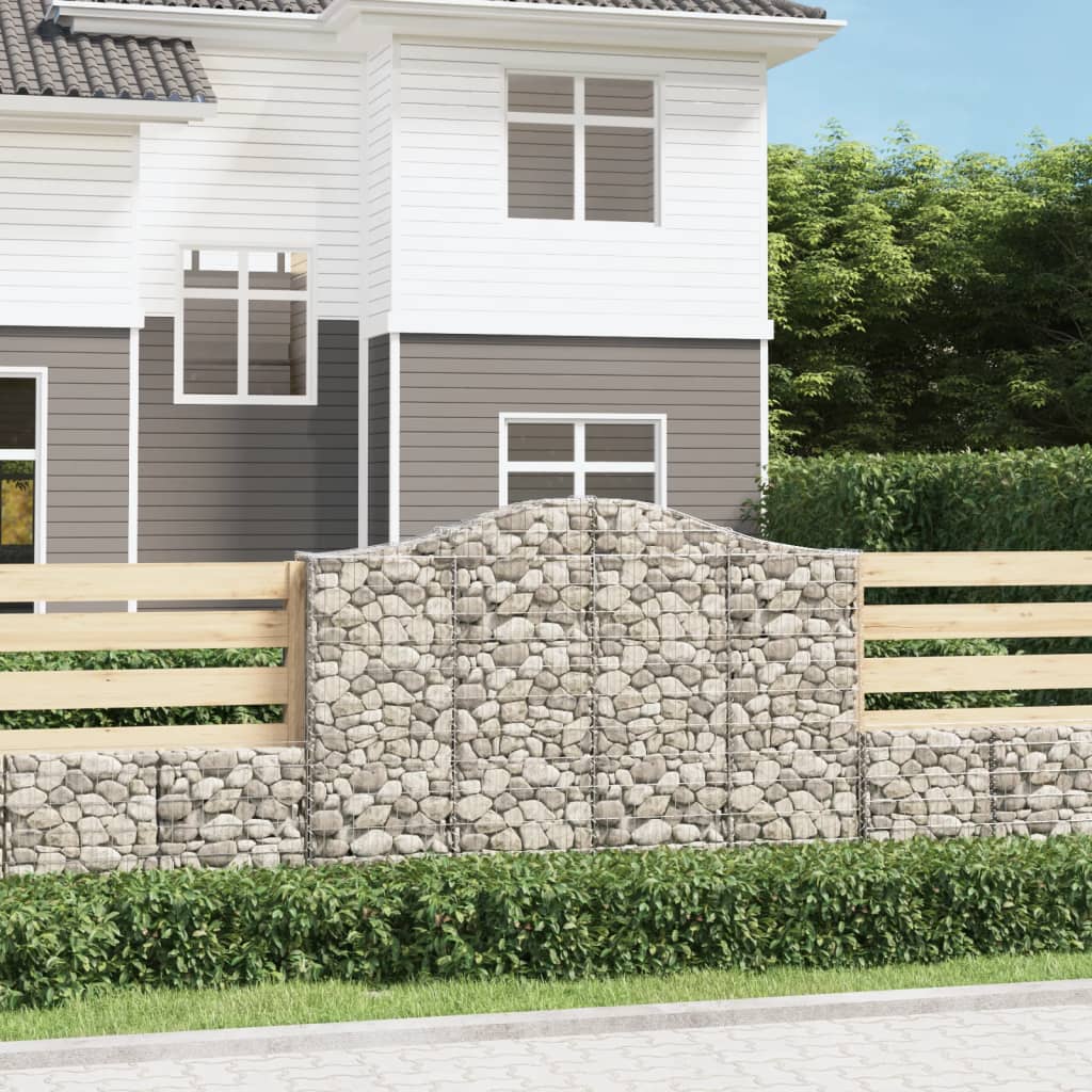 Klenuté gabionové koše 5 ks 200x30x140/160cm pozinkované železo