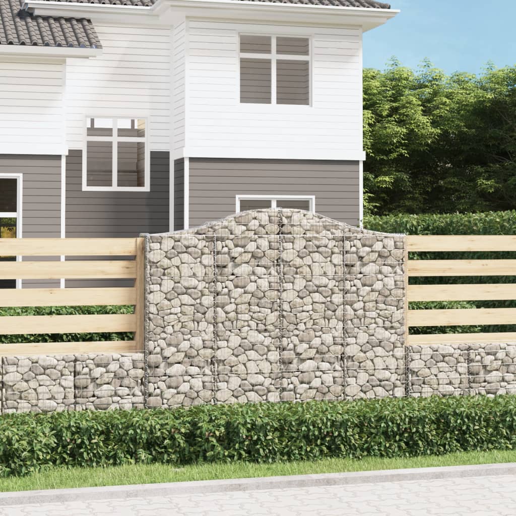 Klenuté gabionové koše 4 ks 200x30x160/180cm pozinkované železo