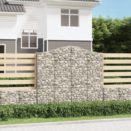 Klenuté gabionové koše 4 ks 200x30x180/200cm pozinkované železo