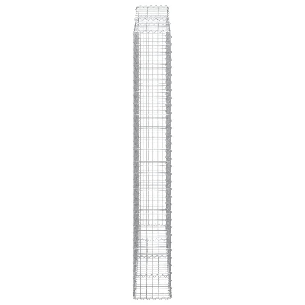 Klenuté gabionové koše 3 ks 200x30x220/240cm pozinkované železo