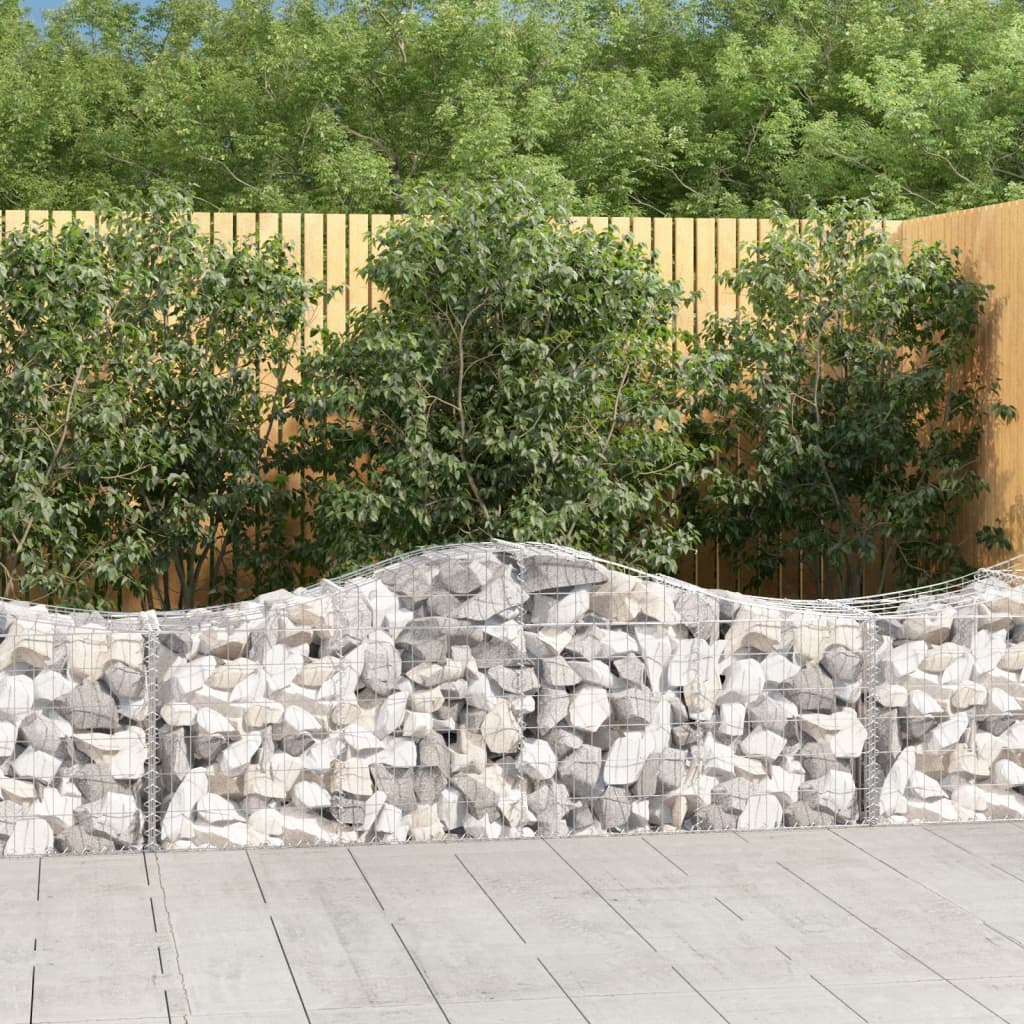 Klenuté gabionové koše 6 ks 200x50x60/80 cm pozinkované železo