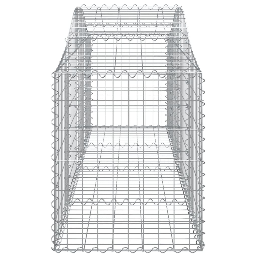 Klenuté gabionové koše 7 ks 200x50x60/80 cm pozinkované železo