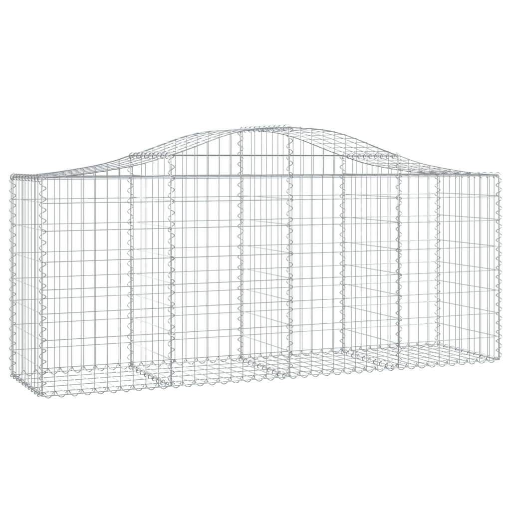 Klenuté gabionové koše 2 ks 200x50x80/100 cm pozinkované železo