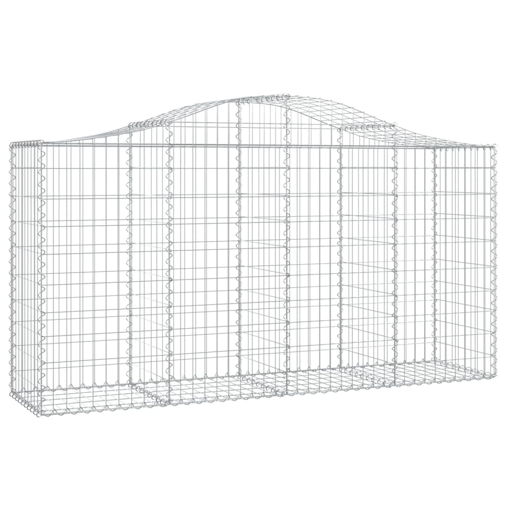 Klenuté gabionové koše 4 ks 200x50x100/120cm pozinkované železo