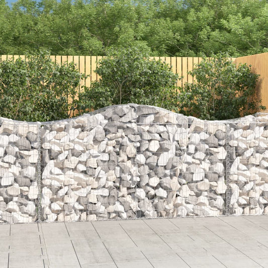 Klenuté gabionové koše 4 ks 200x50x100/120cm pozinkované železo