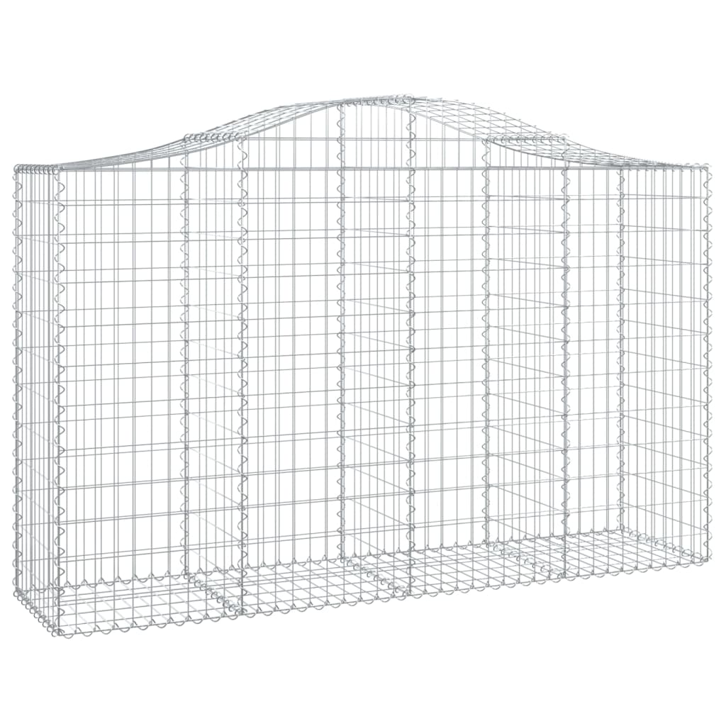 Klenuté gabionové koše 4 ks 200x50x120/140cm pozinkované železo