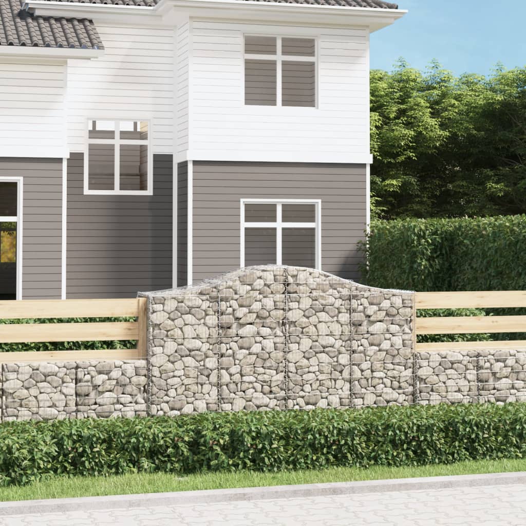 Klenuté gabionové koše 4 ks 200x50x120/140cm pozinkované železo