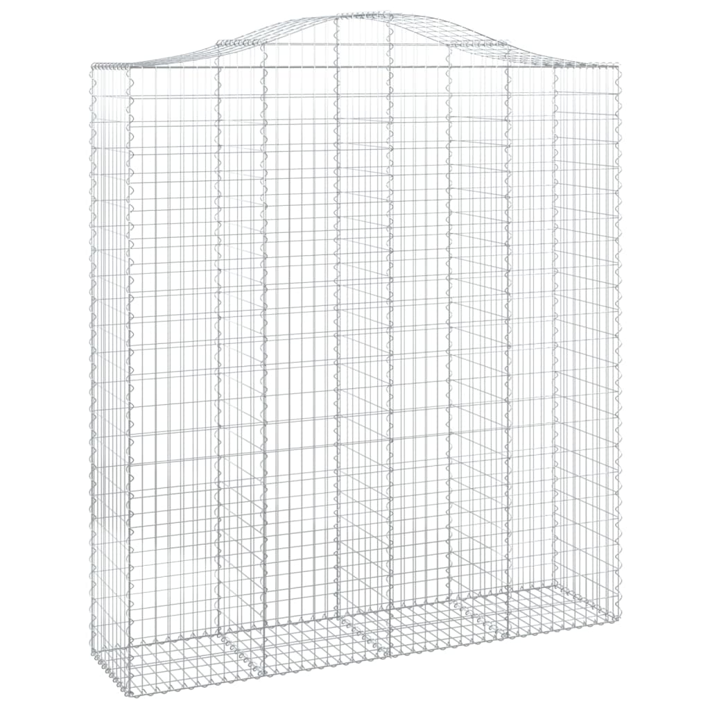 Klenuté gabionové koše 2 ks 200x50x220/240cm pozinkované železo