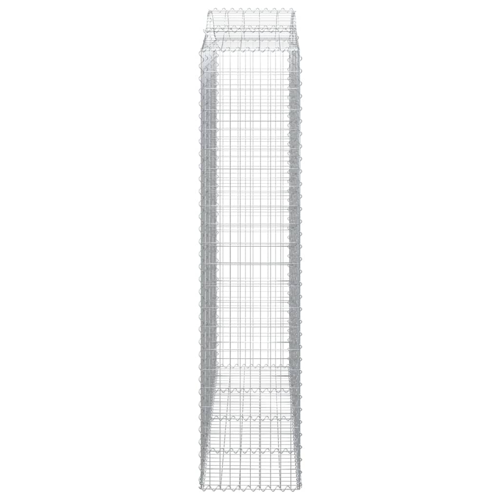 Klenuté gabionové koše 2 ks 200x50x220/240cm pozinkované železo