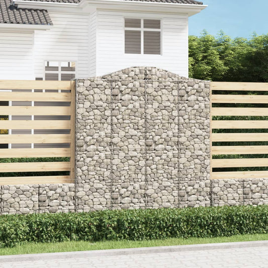 Klenuté gabionové koše 2 ks 200x50x220/240cm pozinkované železo