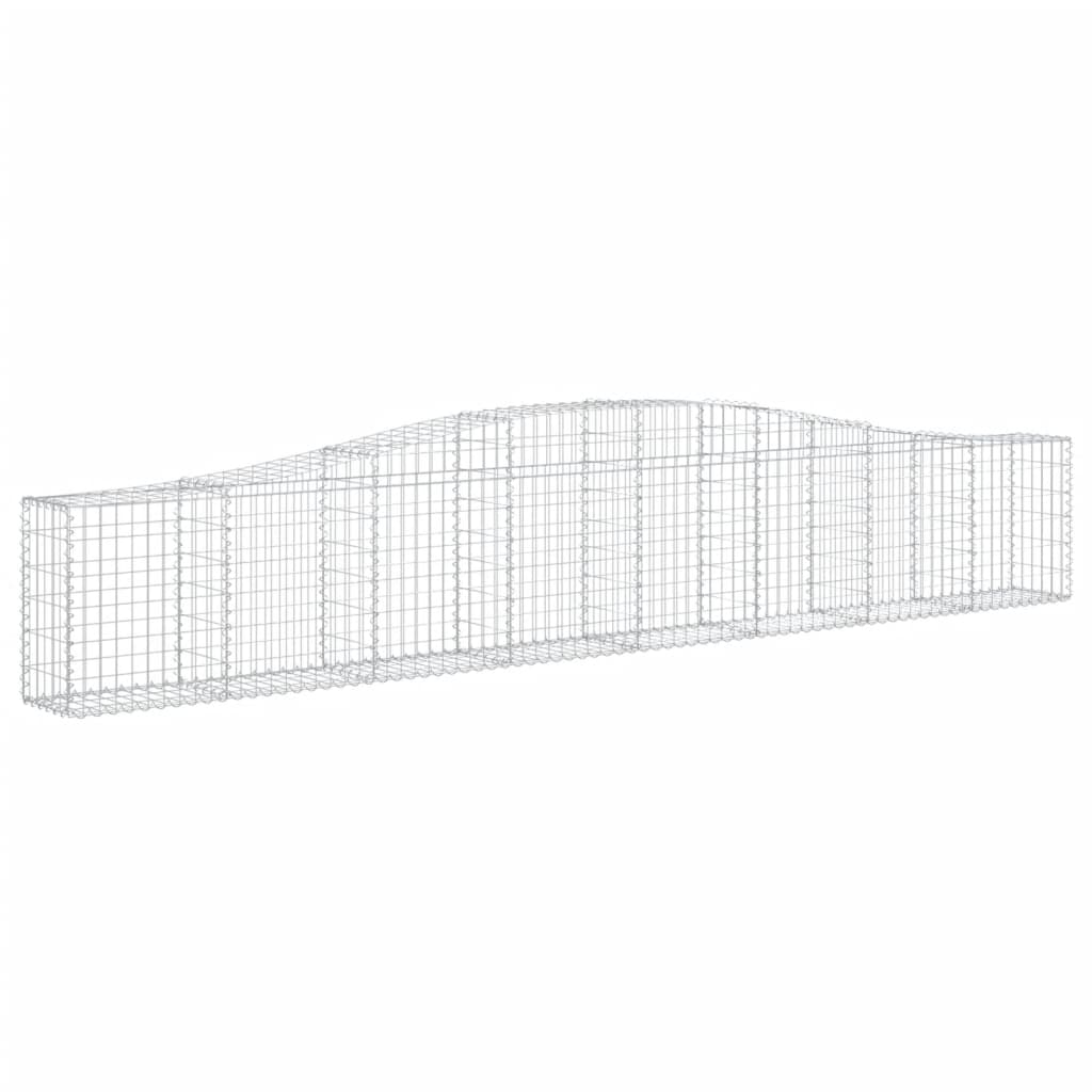 Klenuté gabionové koše 4 ks 400x30x60/80 cm pozinkované železo