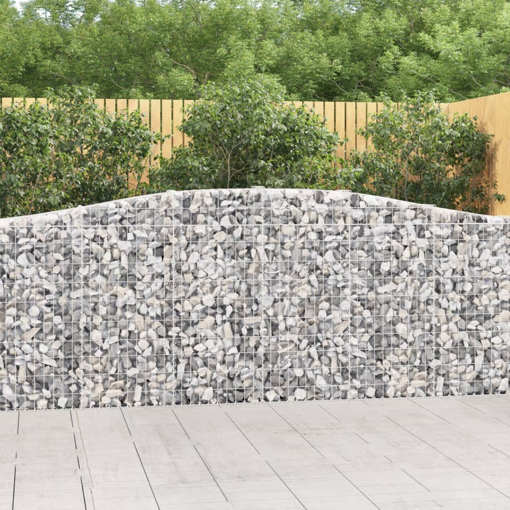 Klenuté gabionové koše 4 ks 400x30x100/120cm pozinkované železo