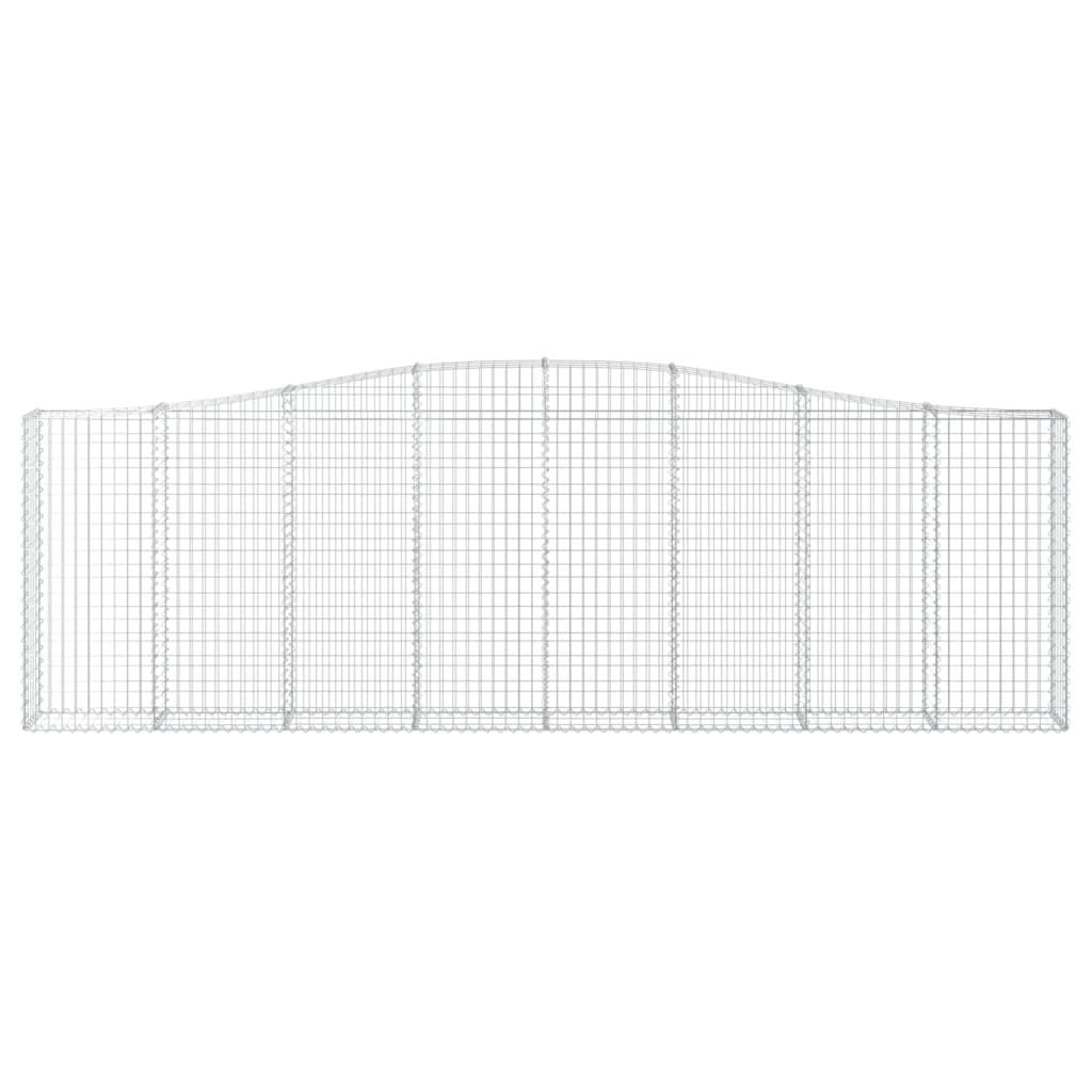 Klenuté gabionové koše 2 ks 400x30x120/140cm pozinkované železo