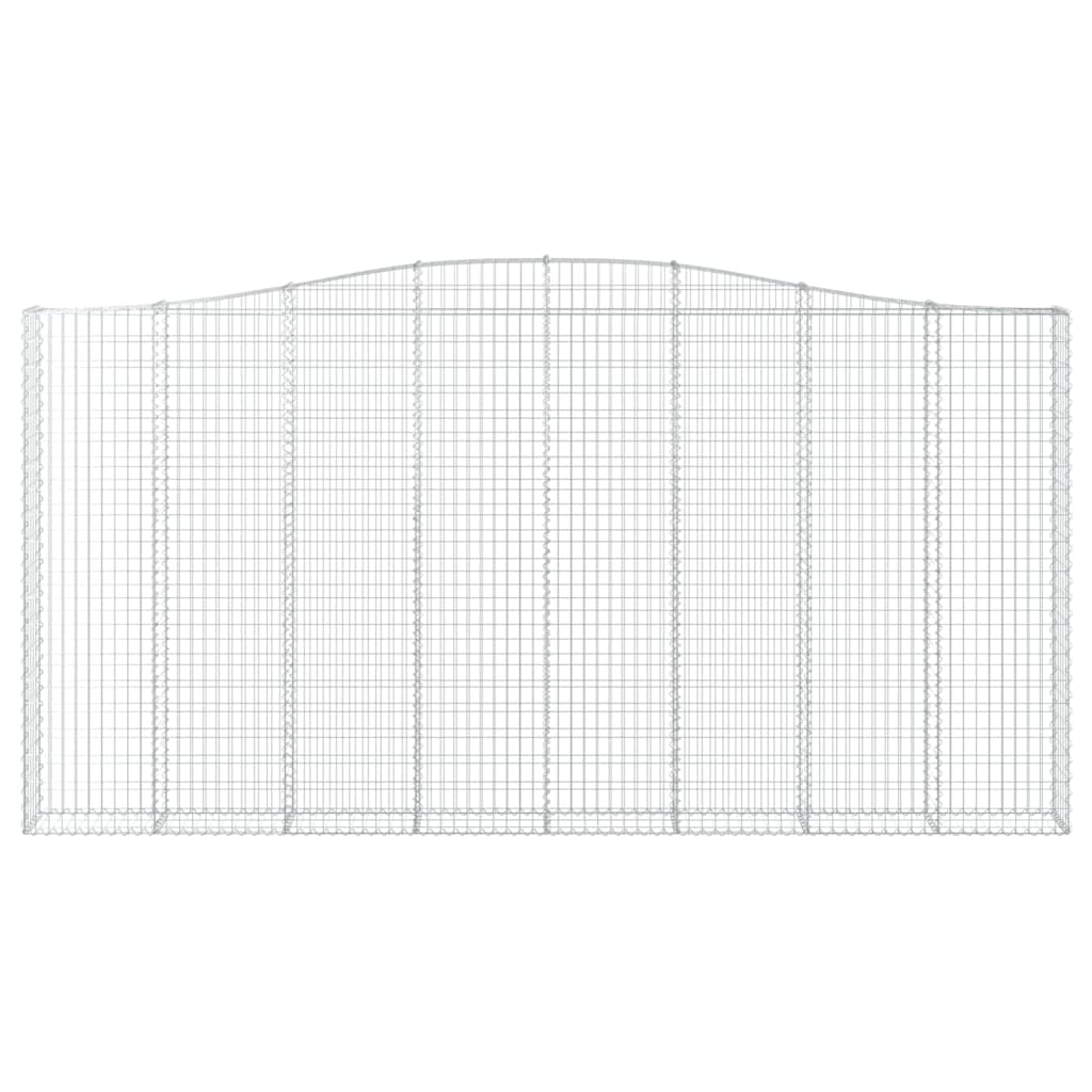 Klenuté gabionové koše 2 ks 400x30x200/220cm pozinkované železo