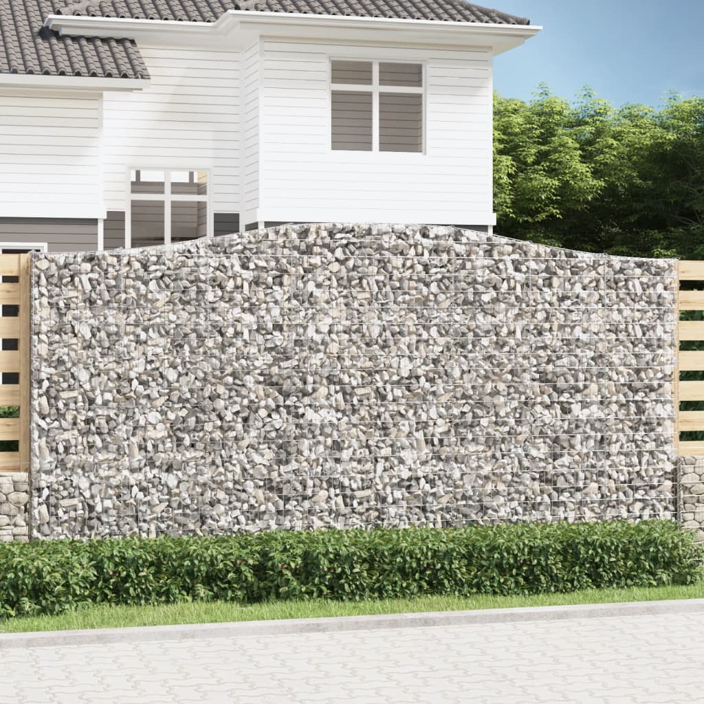 Klenuté gabionové koše 2 ks 400x30x200/220cm pozinkované železo
