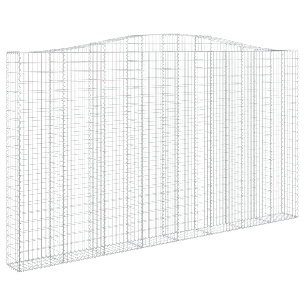 Klenuté gabionové koše 2 ks 400x30x220/240cm pozinkované železo
