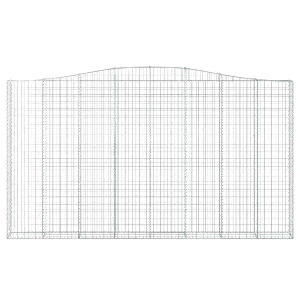 Klenuté gabionové koše 2 ks 400x30x220/240cm pozinkované železo
