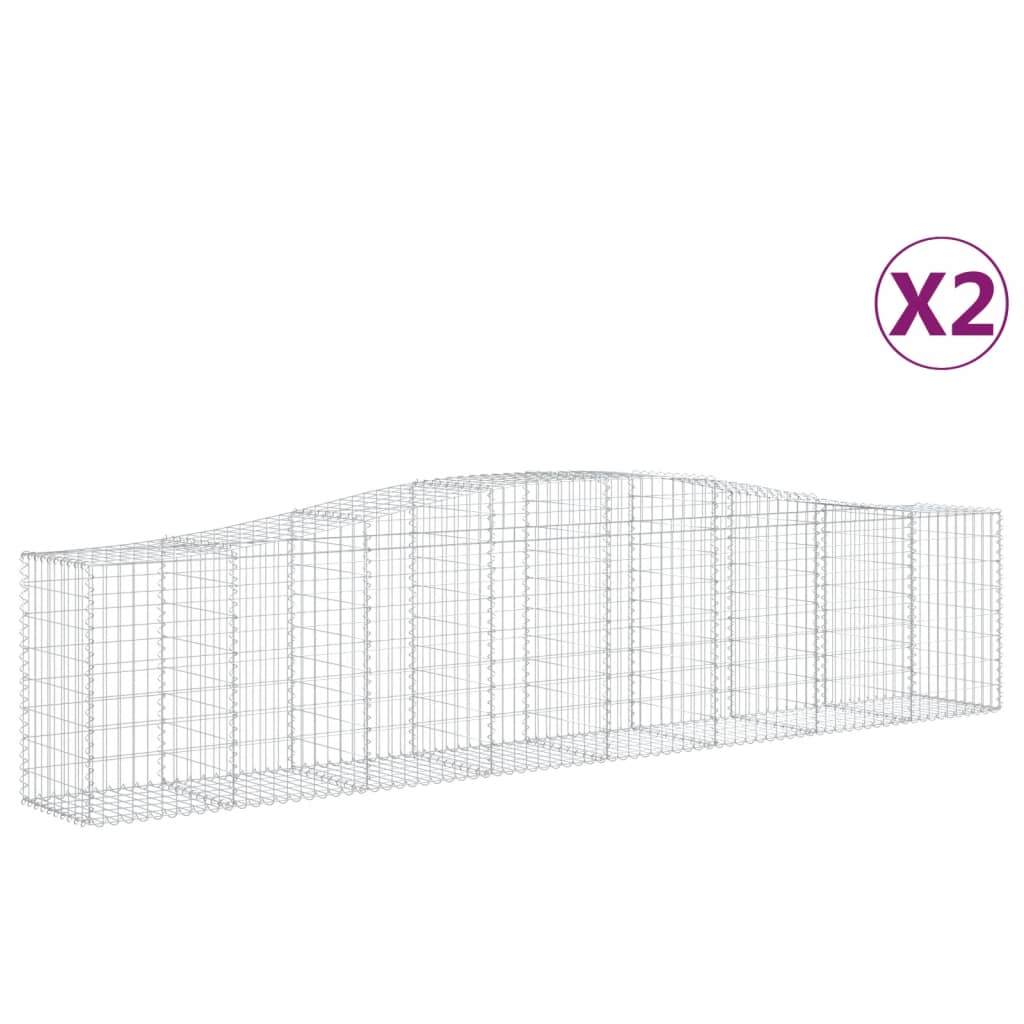 Klenuté gabionové koše 2 ks 400x50x80/100 cm pozinkované železo