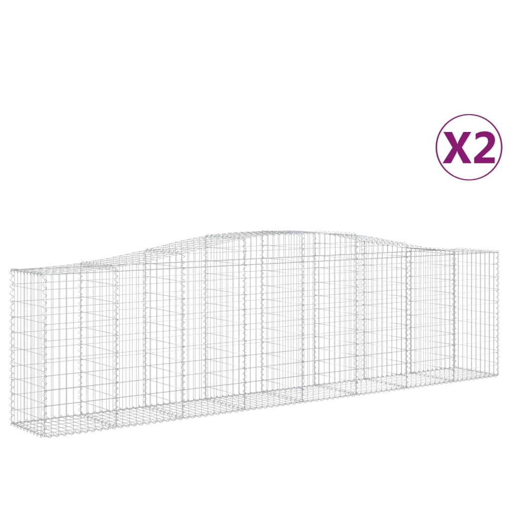 Klenuté gabionové koše 2 ks 400x50x100/120cm pozinkované železo