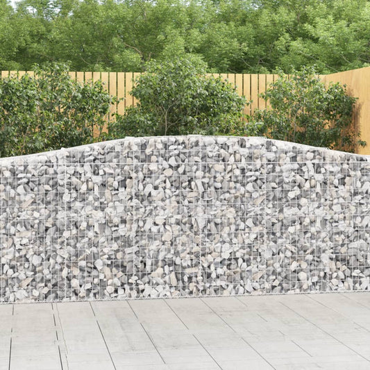 Klenuté gabionové koše 2 ks 400x50x100/120cm pozinkované železo