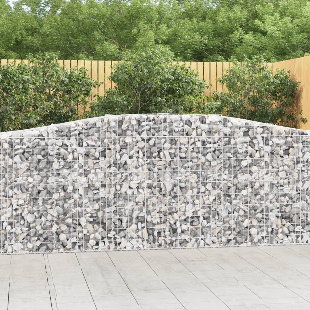 Klenuté gabionové koše 3 ks 400x50x100/120cm pozinkované železo